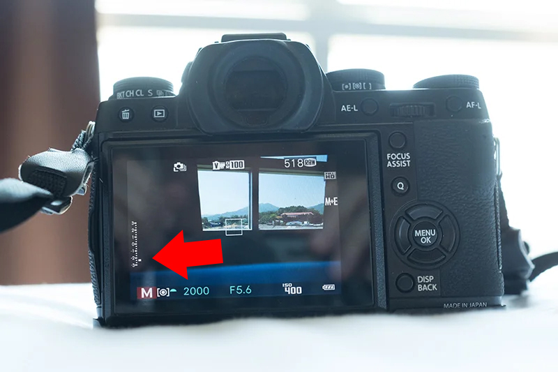 Шкала экспонометра при съёмке в ручном режиме фотоаппарата